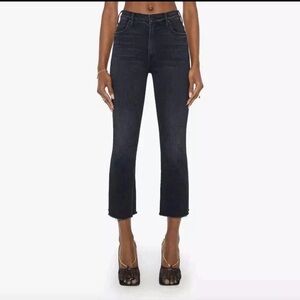 Mother Jeans The Hustler Ankle Fray Size 28 Encounters At Night Black Denim